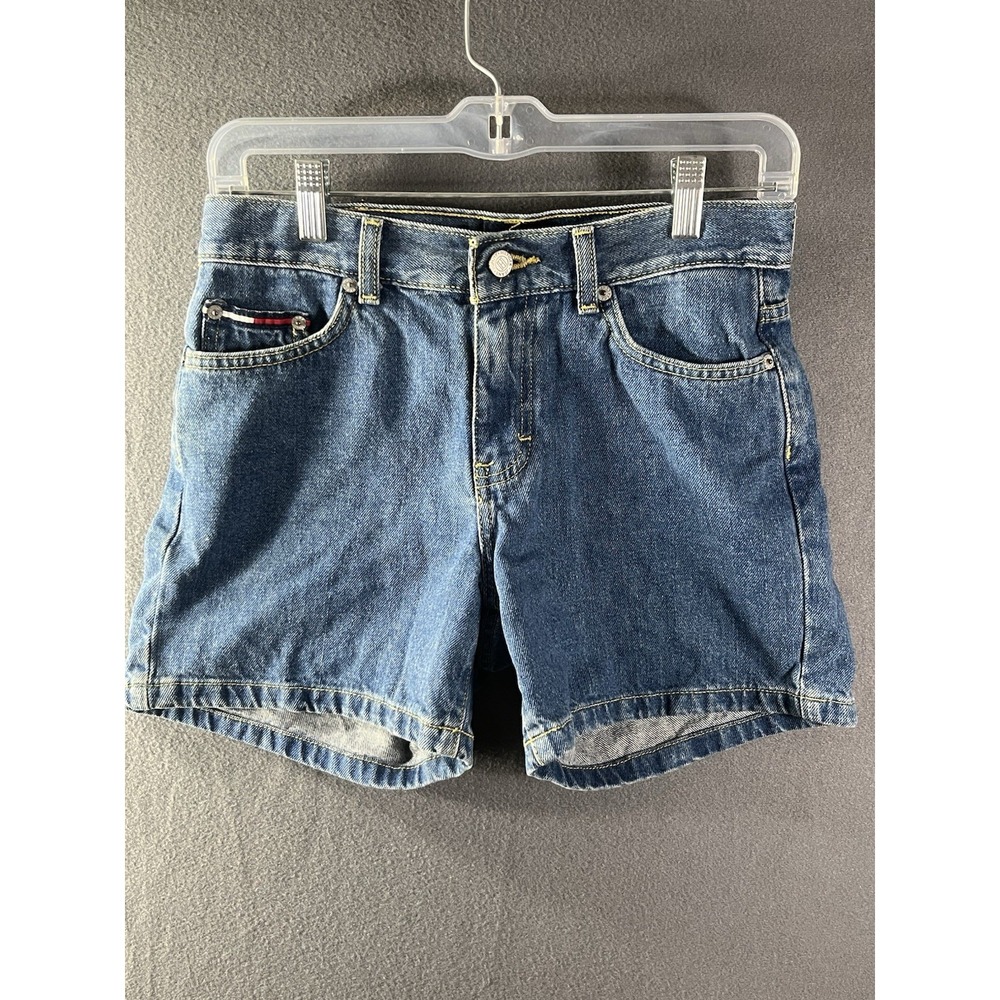 Vtg Tommy Hilfiger Sz 3 Logo Denim Jean Shorts 90s Y2K 2000 Hipster Vintage